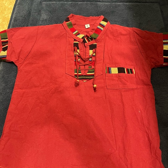 Guayabera Other - New WOT Boys Size 8 Guayabera Dark maroon Color .